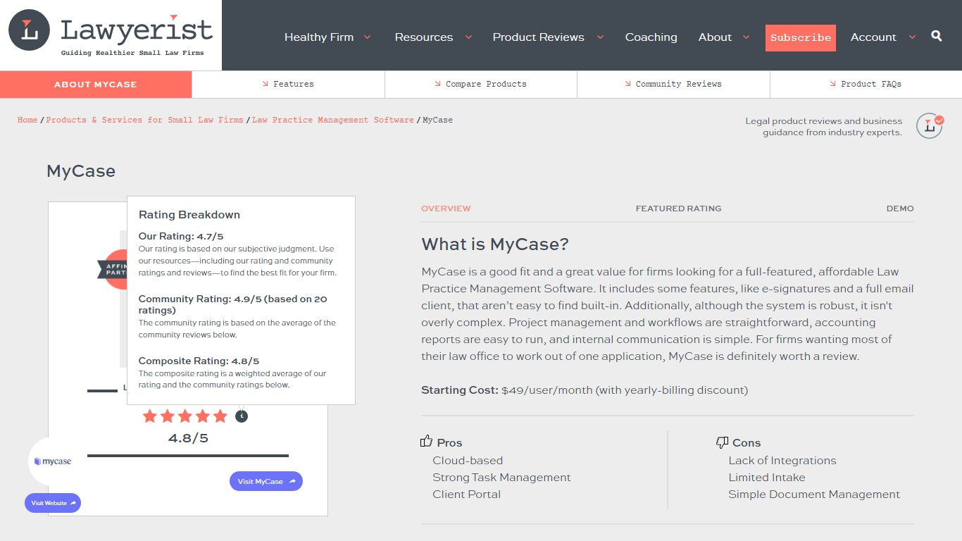 MyCase Law Practice Management Software Review & Guide (2022) - Lawyerist